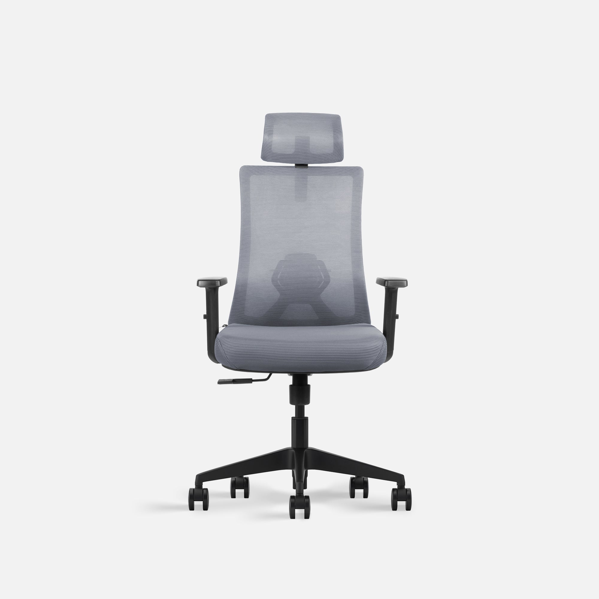 Front of office grey chair