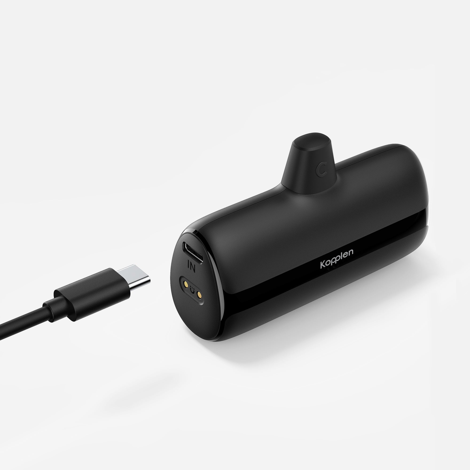 Usb-c charging cable plugging into power bank