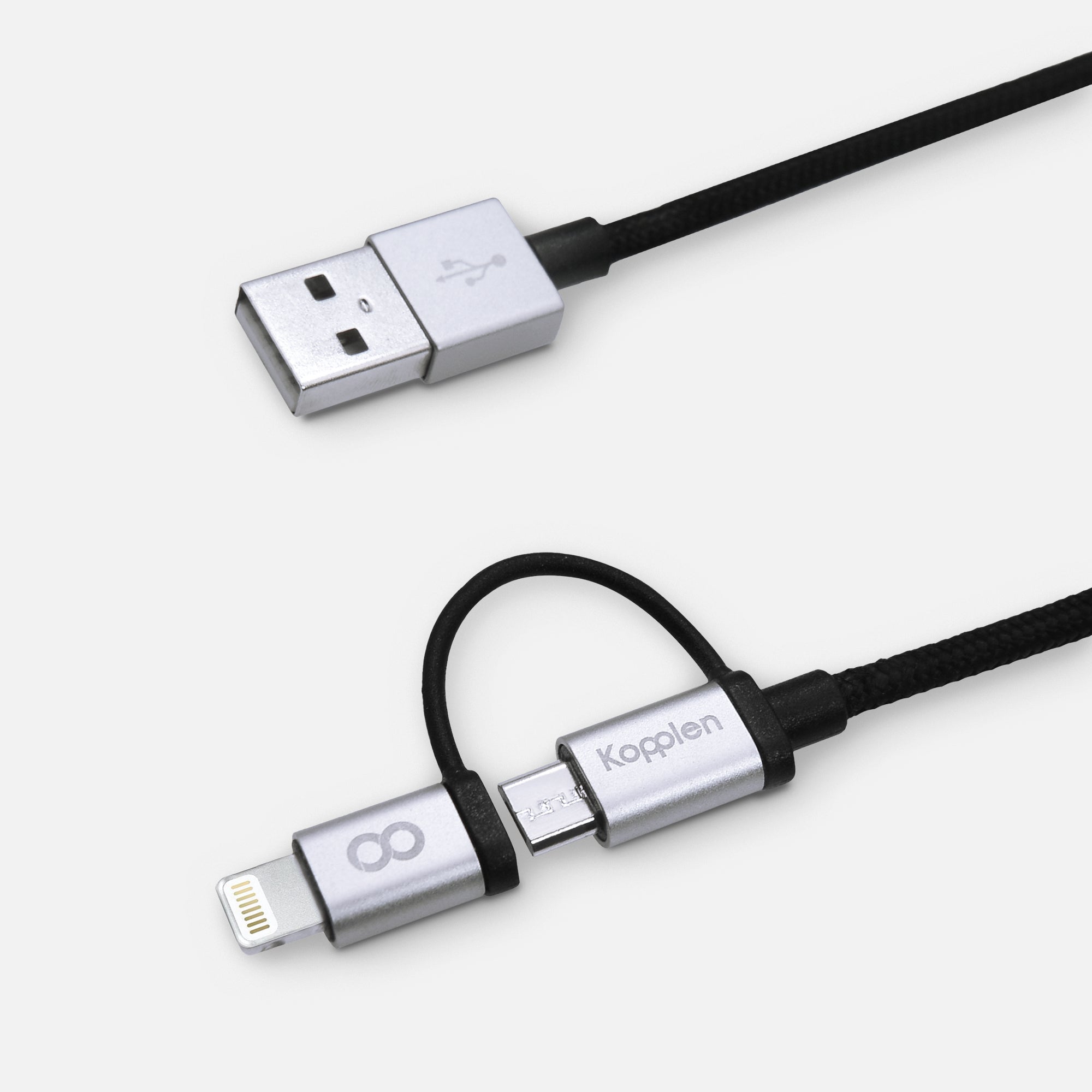 Close up of USB-A and the lightning and USB-C Connector