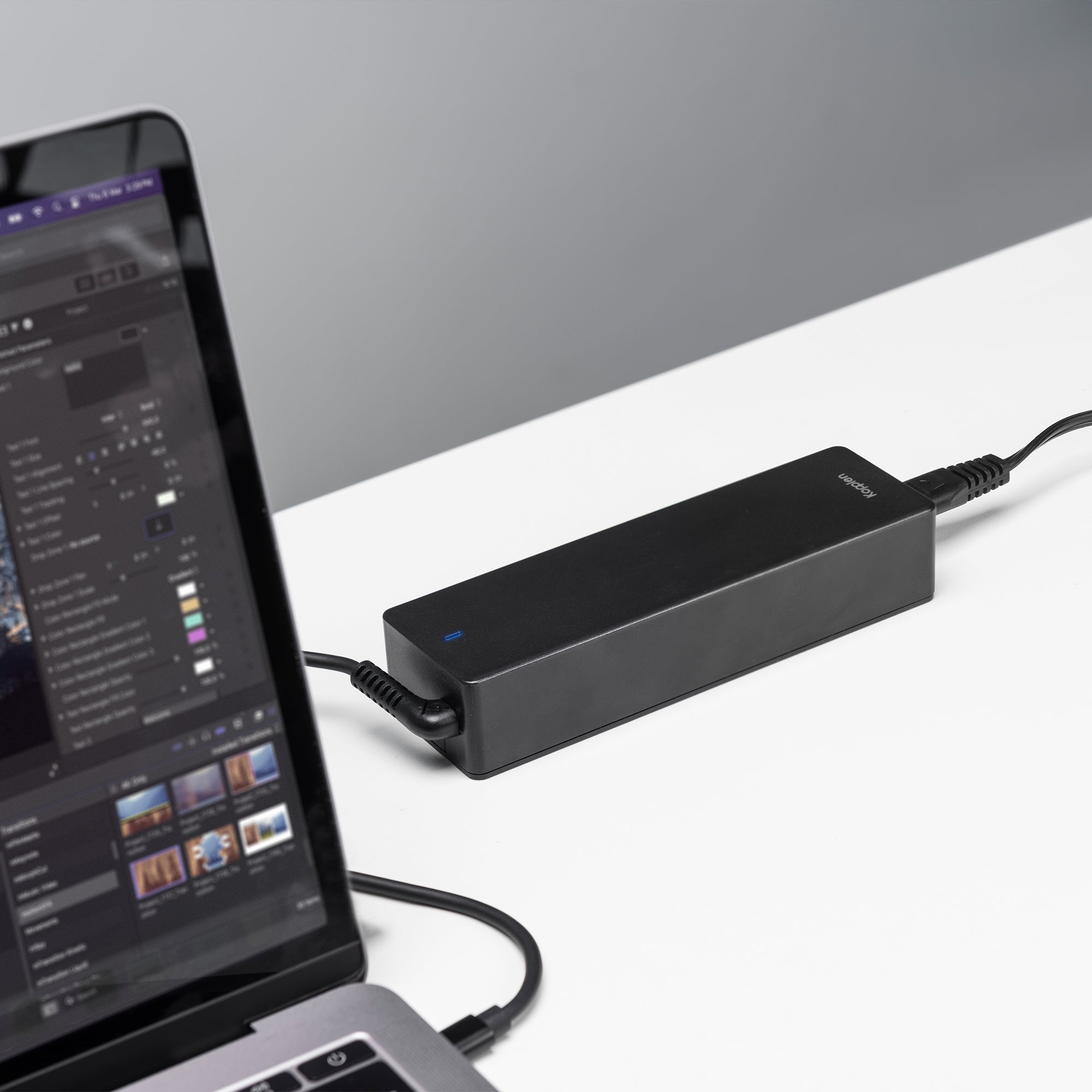 USB-C Power adapter plugged into MacBook Pro