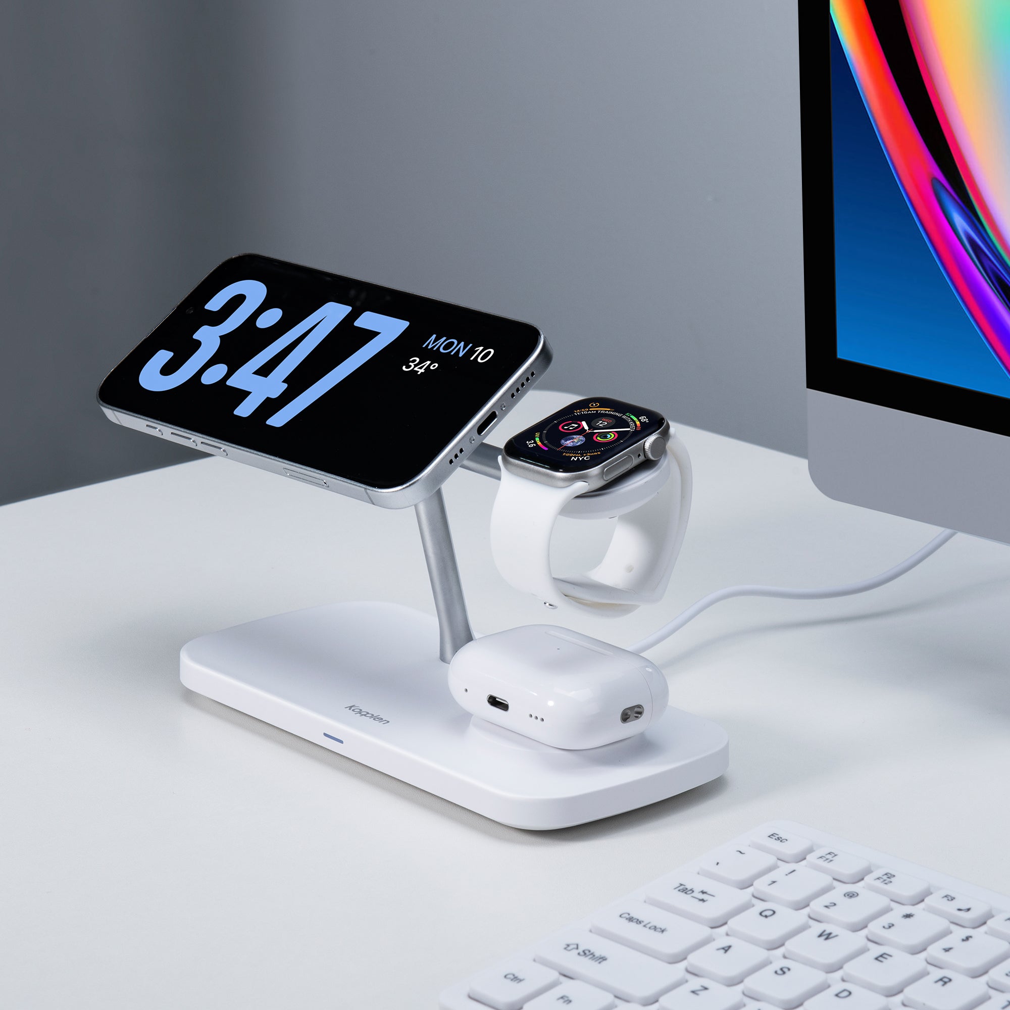 Charging station on desk