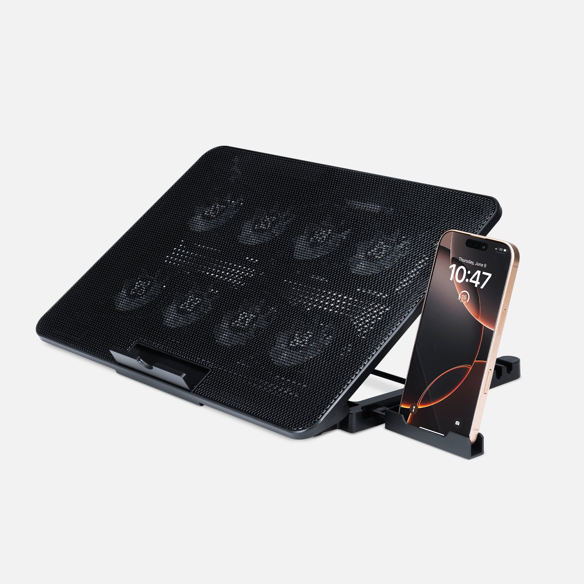 Lightweight Laptop Cooling Stand | Retractable Phone Stand