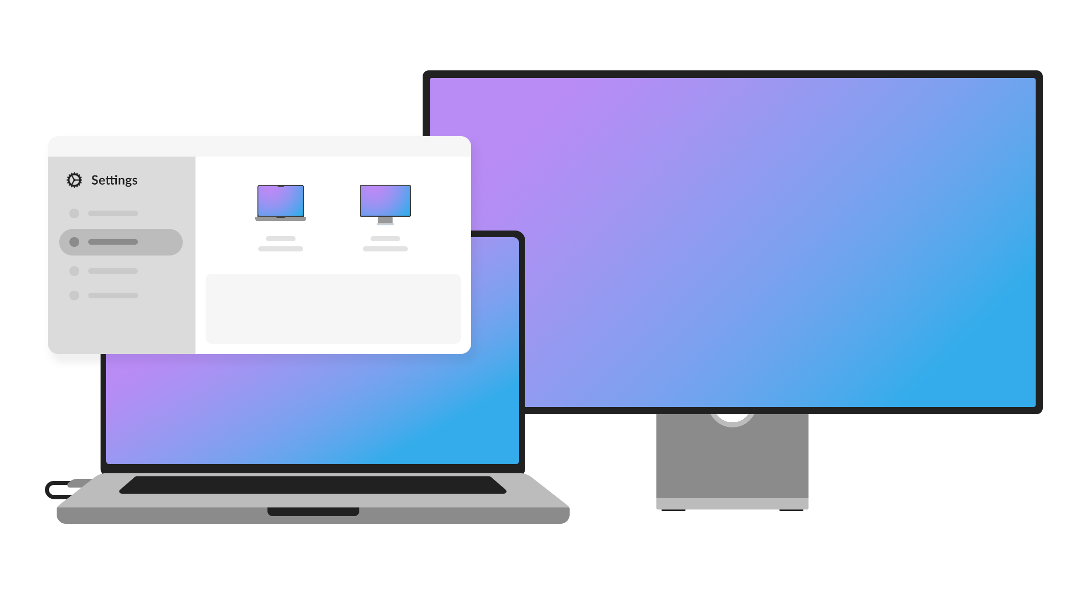 UI graphic MacBook connected to external monitor