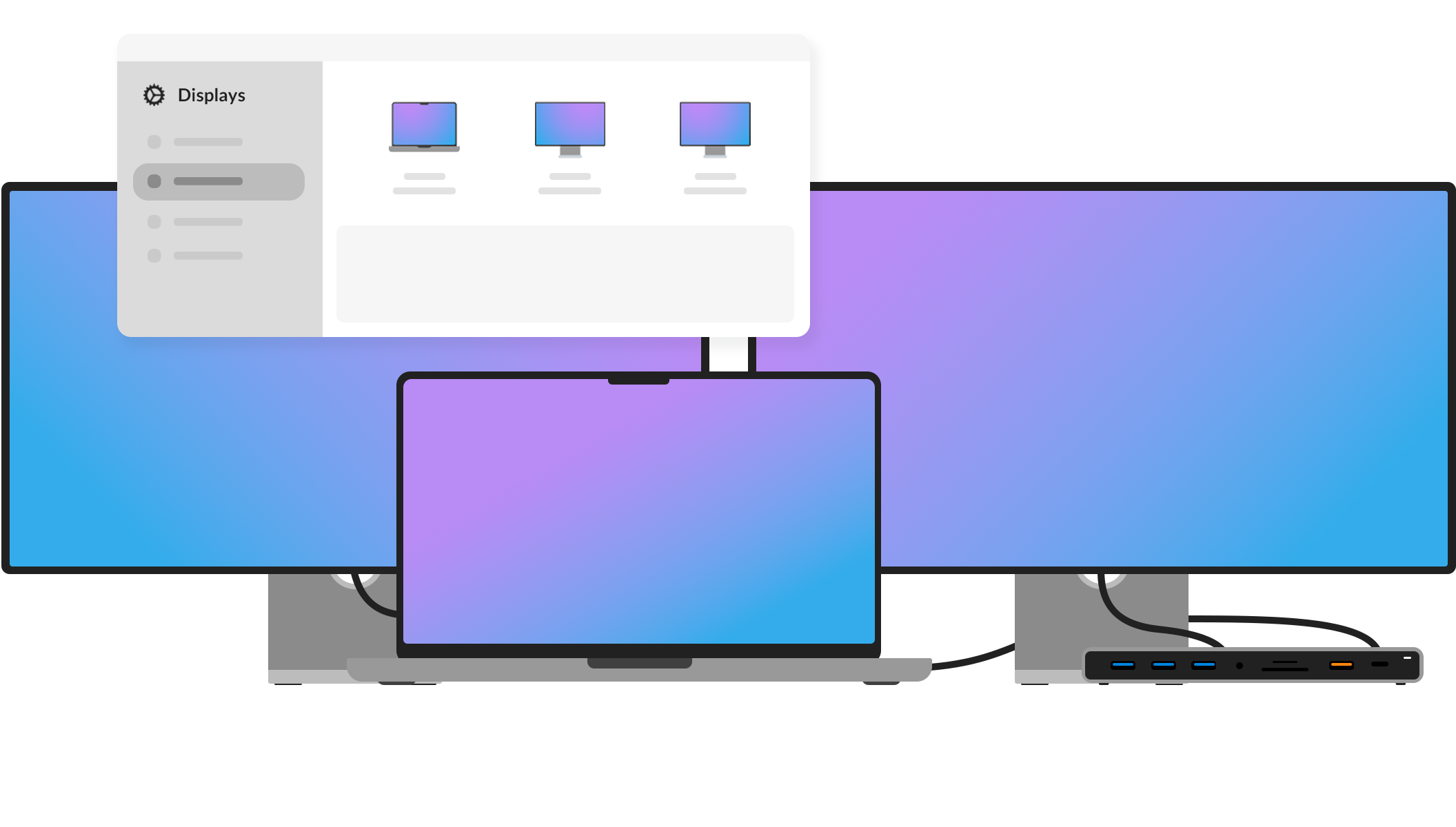 Infographic oh triple display setup