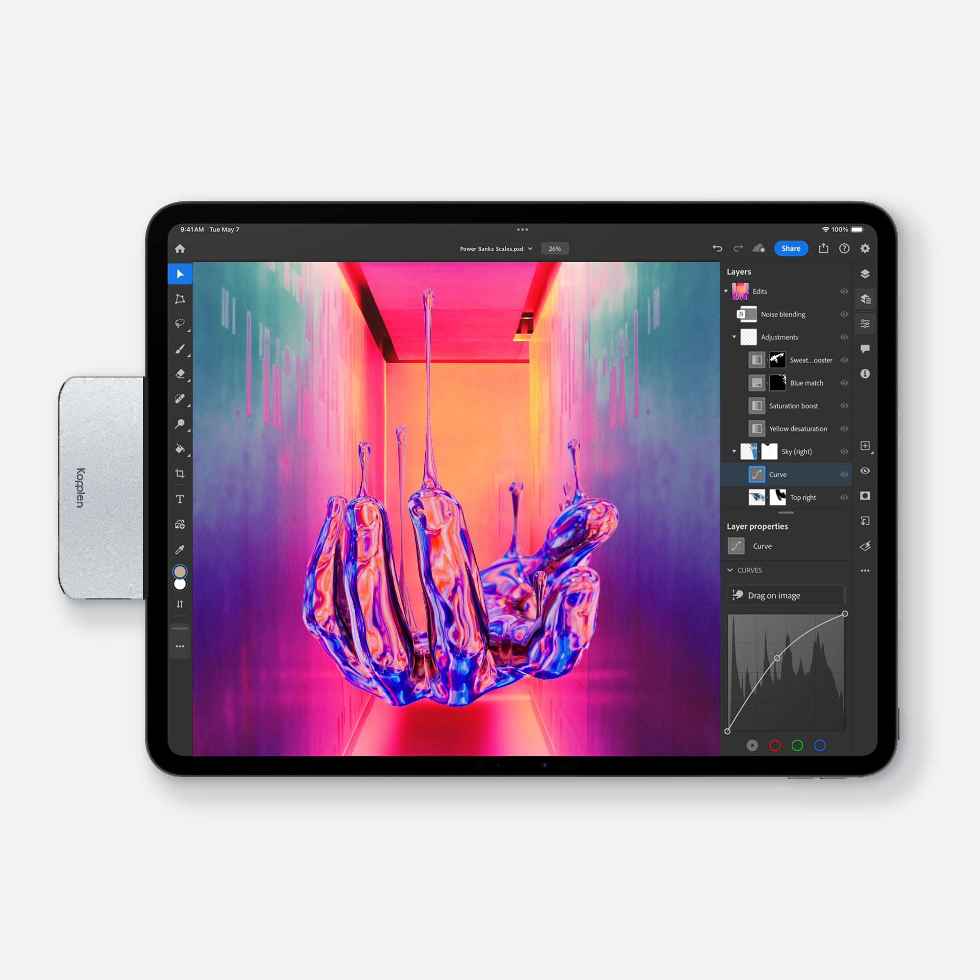Fixed hub plugged into ipad