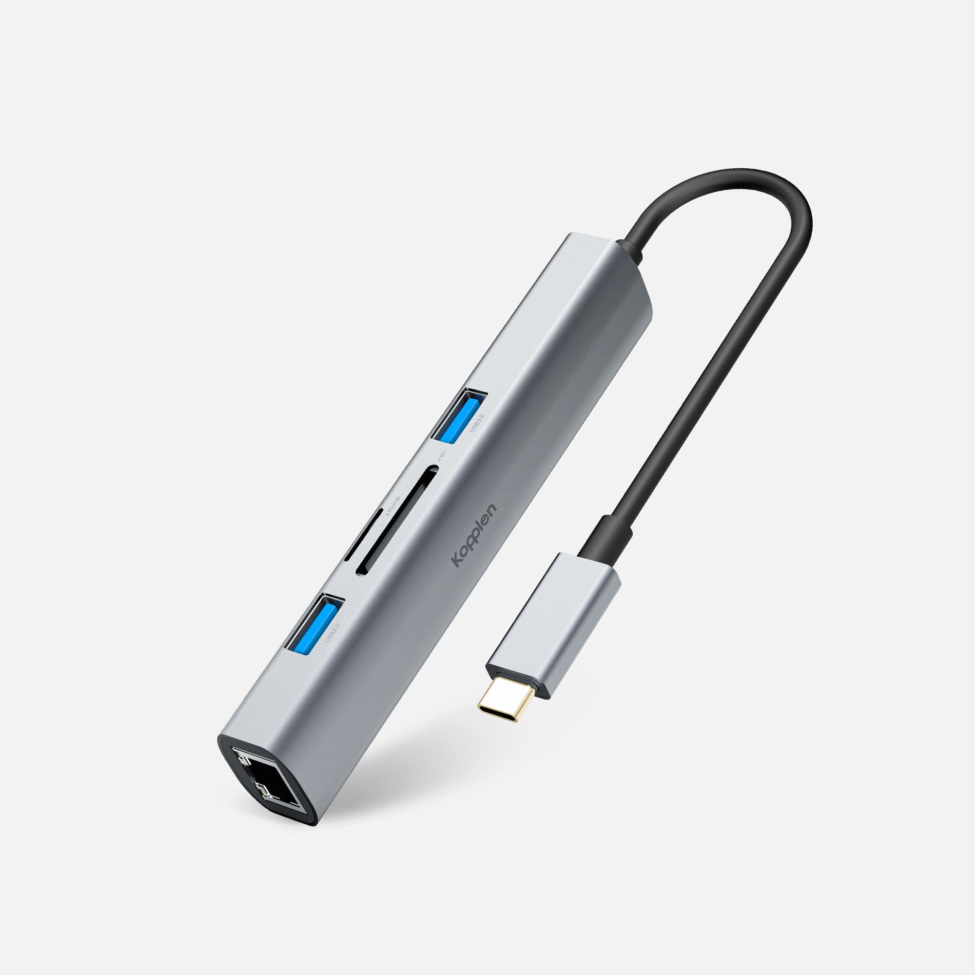 Side view of hub with ports