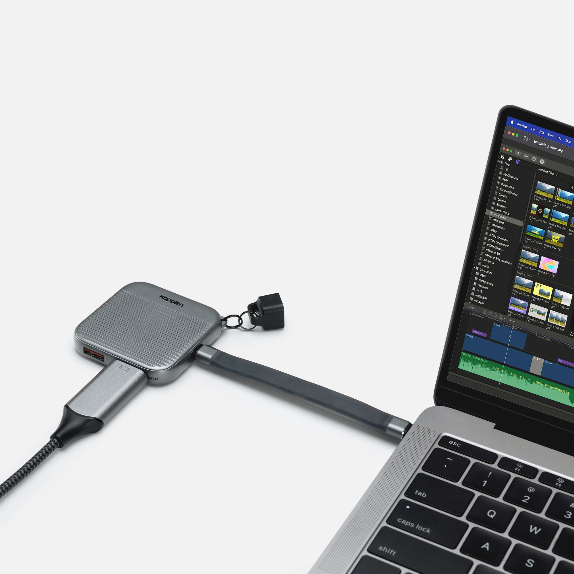 Portable USB-C Media Hub | 4K Video, 10Gbps, USB-C Power Delivery