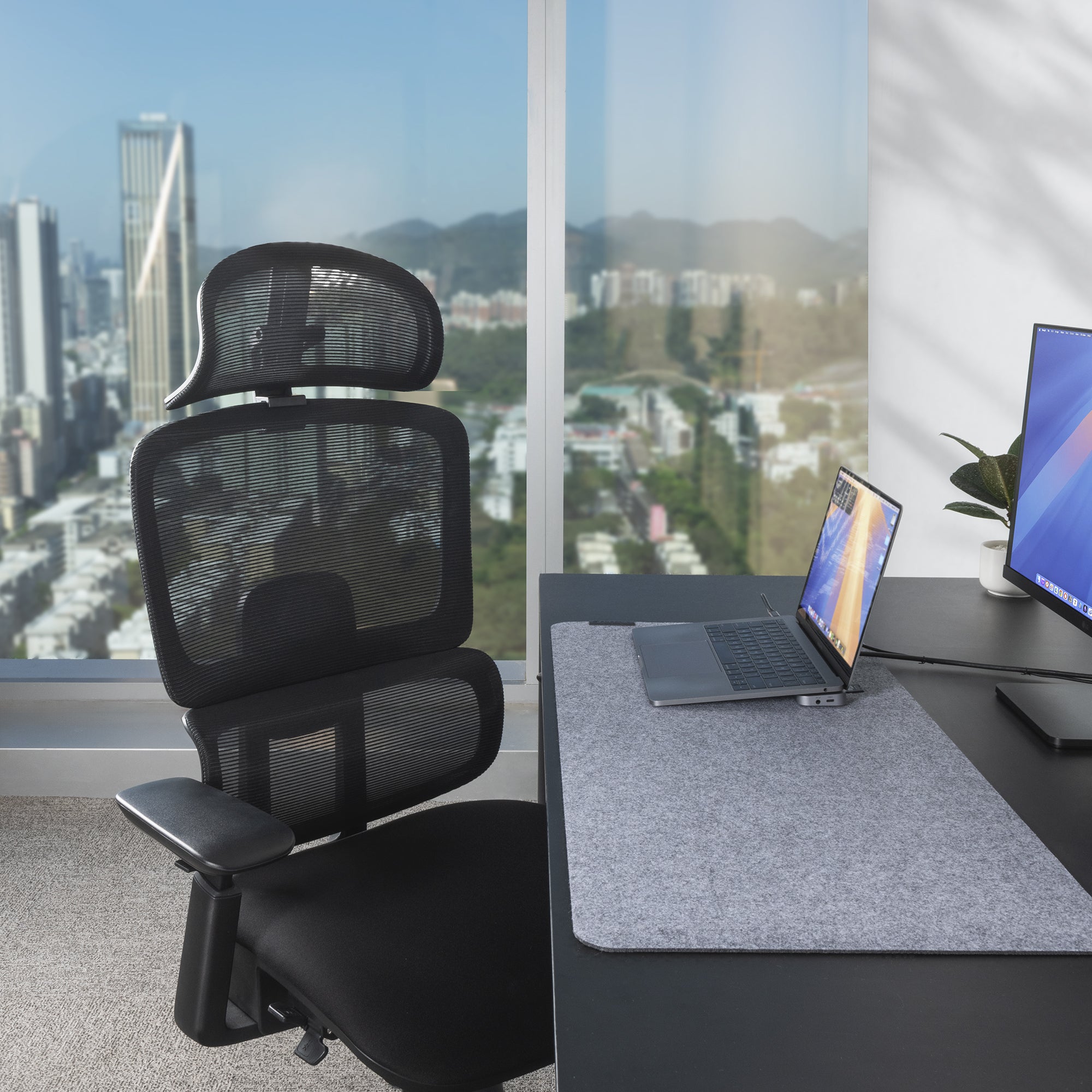 Nucleus office chair at desk in office building