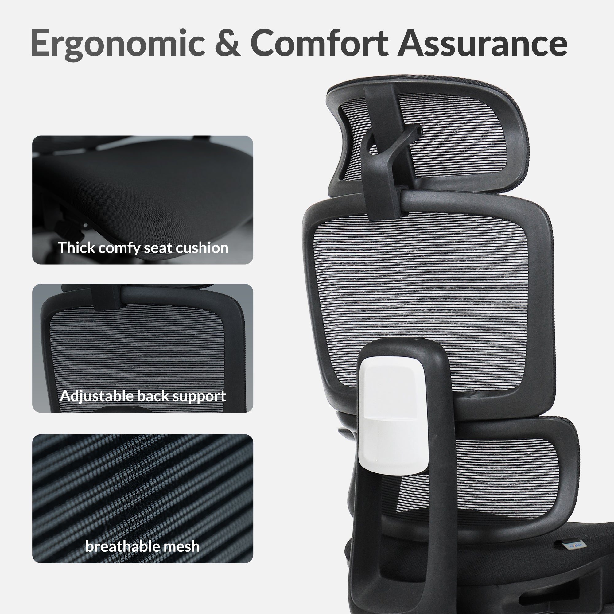 Ergonomic features of the nucleus office chair