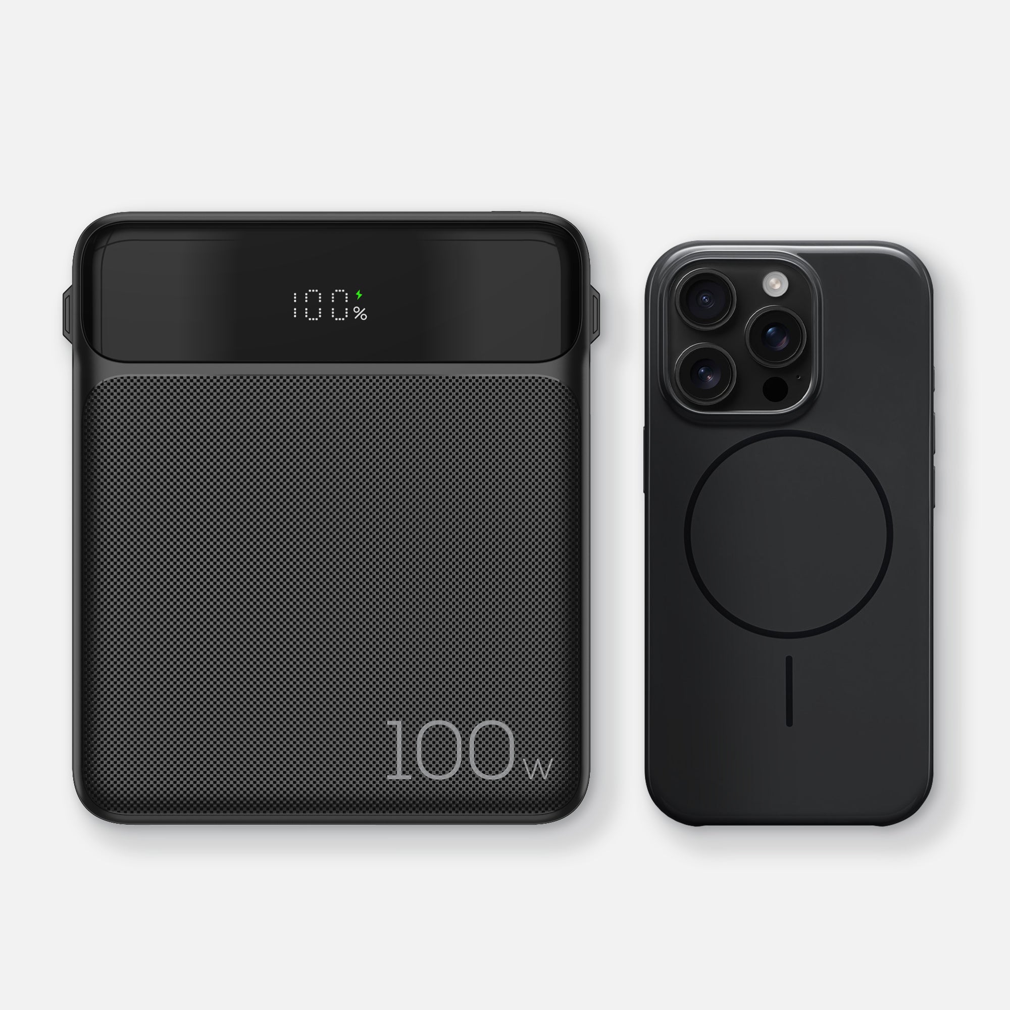 Kopplen Power Bank next to iPhone 16 Pro
