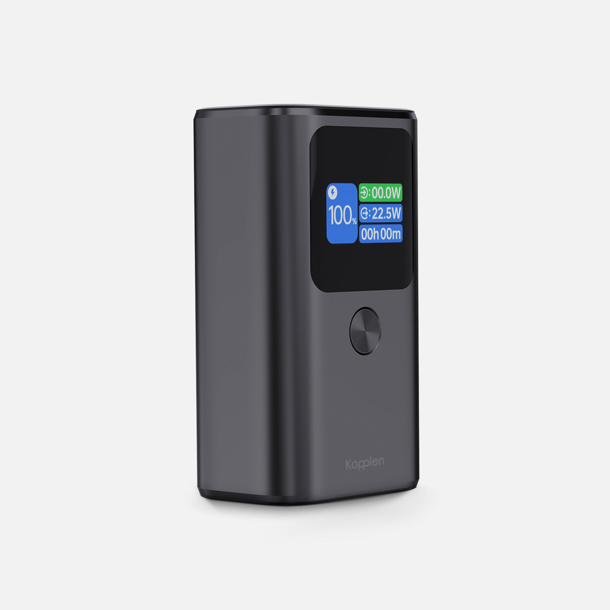 Front quarter view of power bank