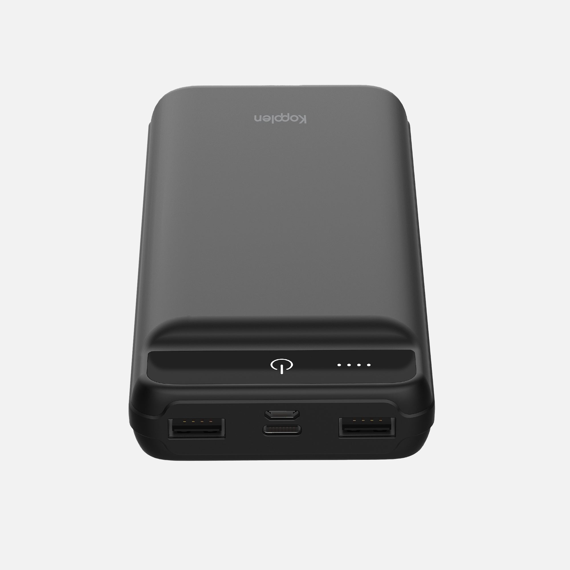 Ports, end view of power bank