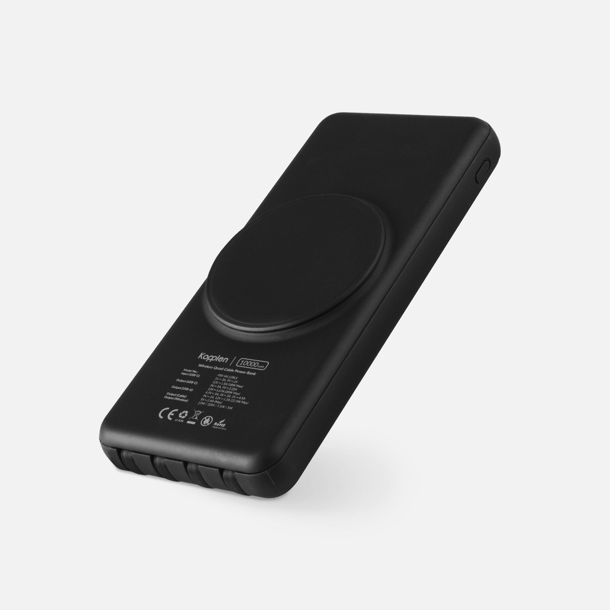 Hero shot of power bank with wireless charger