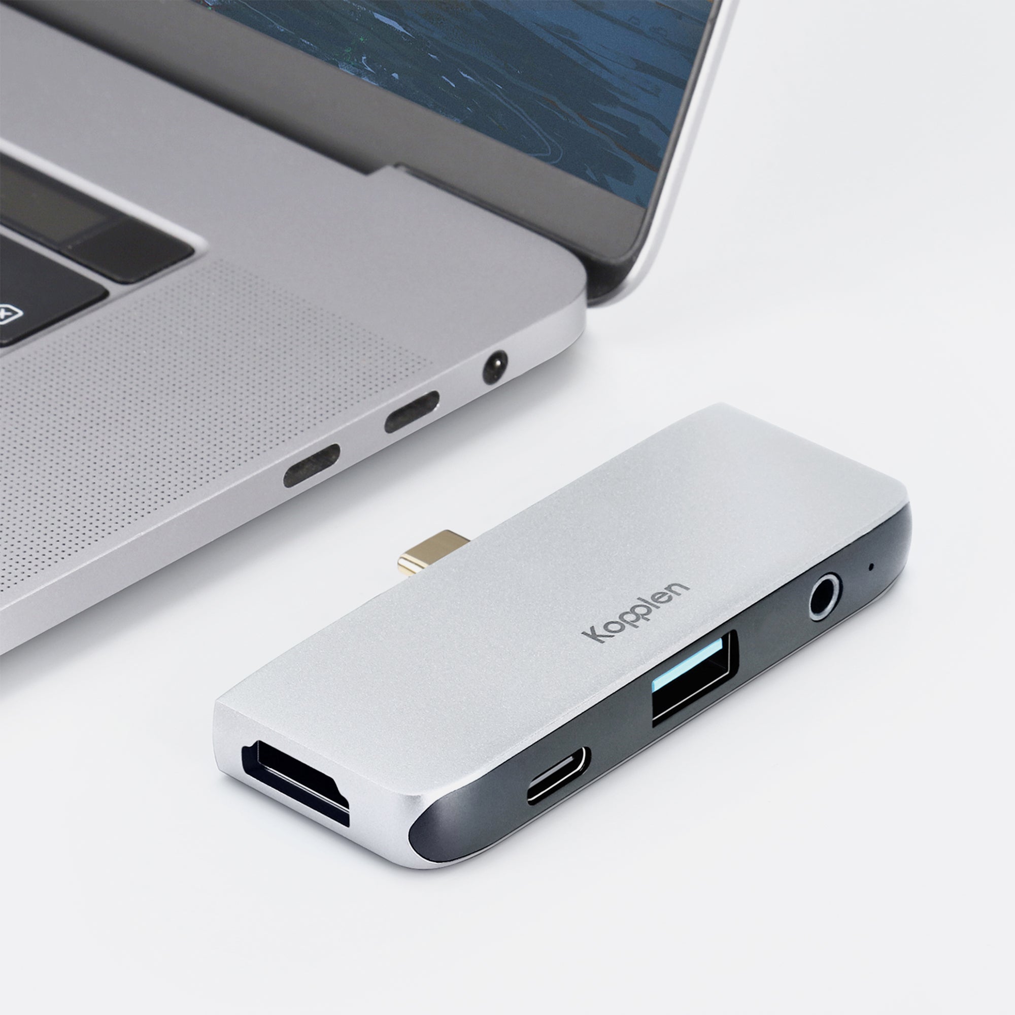 4-Port USB-C Laptop & iPad Fixed Hub | Video, Audio & Data Adapter