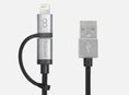 Load image into Gallery viewer, 2-in-1 USB-A to Lightning &amp; Micro-USB Cable (1m/3.3ft)