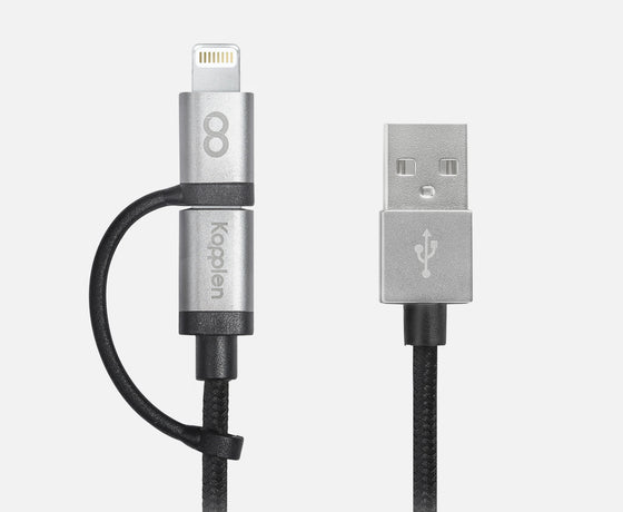 Load image into Gallery viewer, 2-in-1 USB-A to Lightning &amp; Micro-USB Cable (1m/3.3ft)