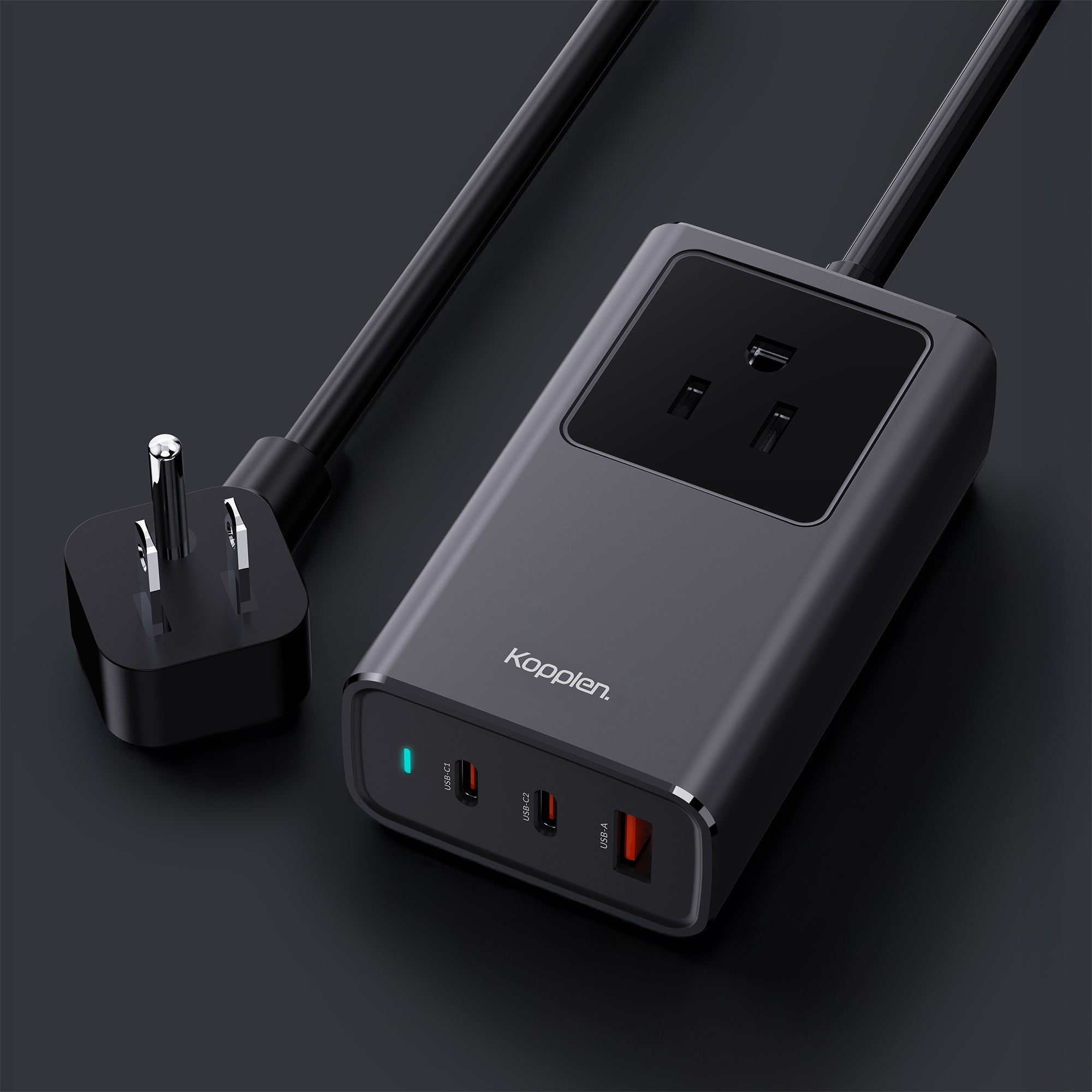 Compact 4-in-1 Charging Station 1200W | US/CA Outlet, 67W USB-C, USB-A