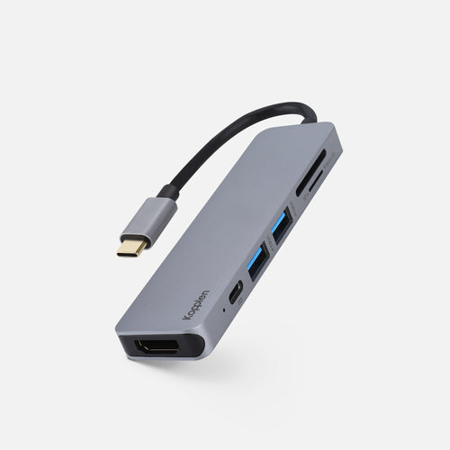 6-Port USB-C Hub | 4K Video, Data & Power Delivery Adapter