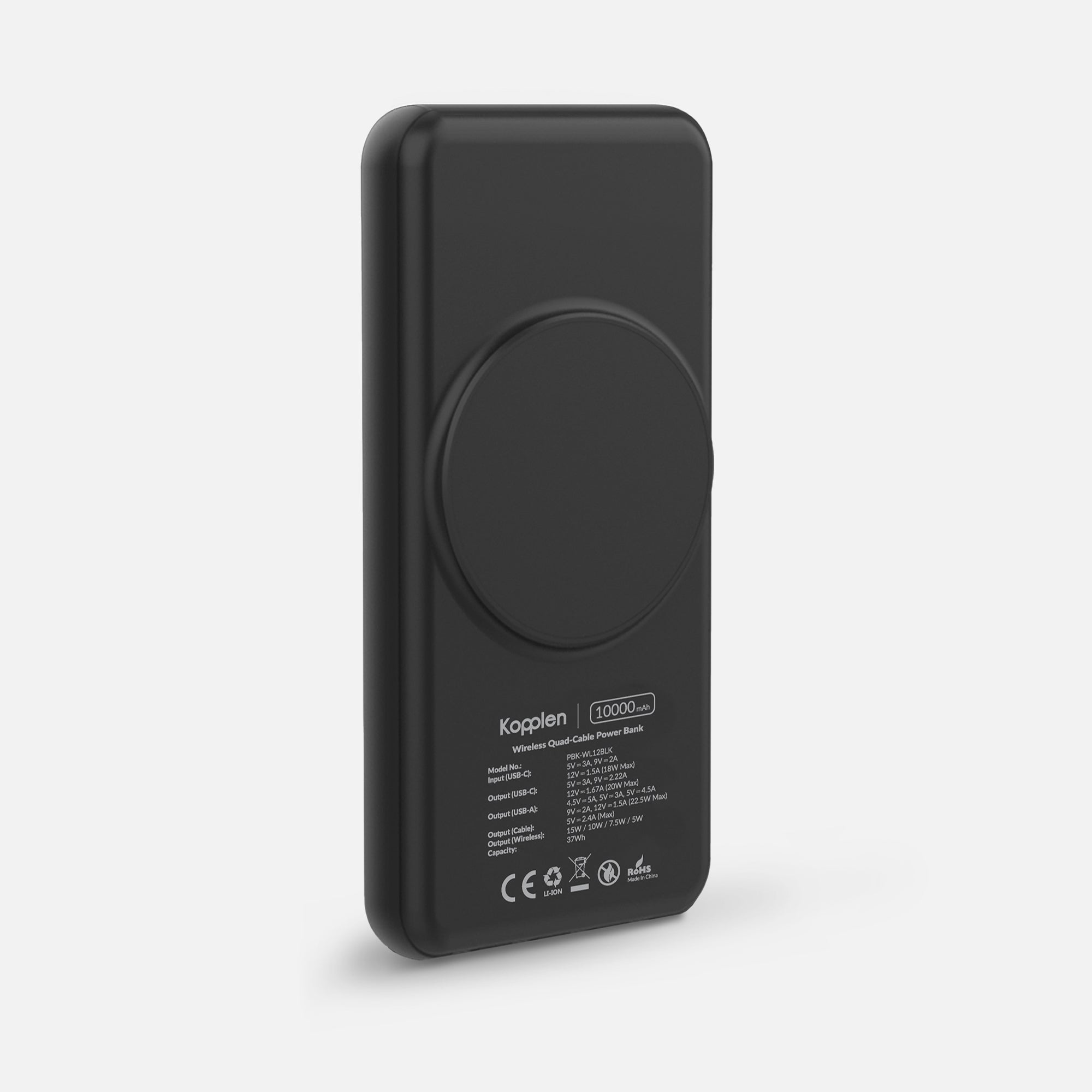 Power bank standing upright