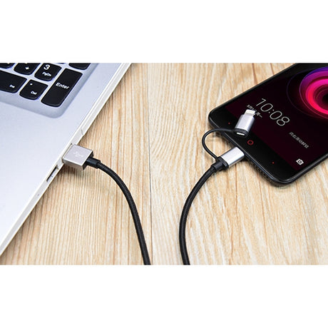 Load image into Gallery viewer, Kopplen 2-in-1 Lightning + Micro USB Charge/Sync USB Cable 3.3 FT (KCBL-LIG04SGR-3)