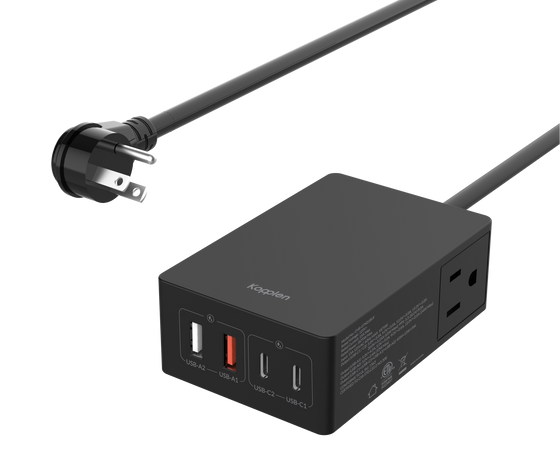 Load image into Gallery viewer, Kopplen 65W 6 IN 1 USB-C Power Hub with Dual Outlets &amp; USB Ports (CHR-STN01BLK)